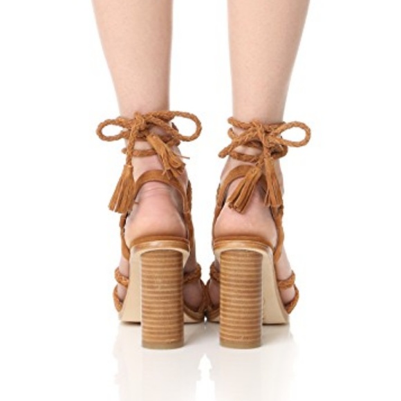 Joie Banji Braided Suede Stacked Heel Sandals - Picture 7 of 8